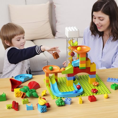 burgkidz Marble Run Building Blocks: 90-PCS Motorized Elevator - size: Marble Run Building Blocks: 90 PCS