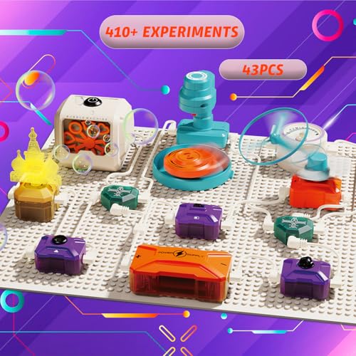 Science Kits for Kids, 410+ Projects Circuit Exploration Kits Educational Electronics Toys for Boys & Girls Hands-On Engineering Toy, Birthday, Halloween, for Ages 5 6 7 8 9 10 11 12 - color: 410+ Projects