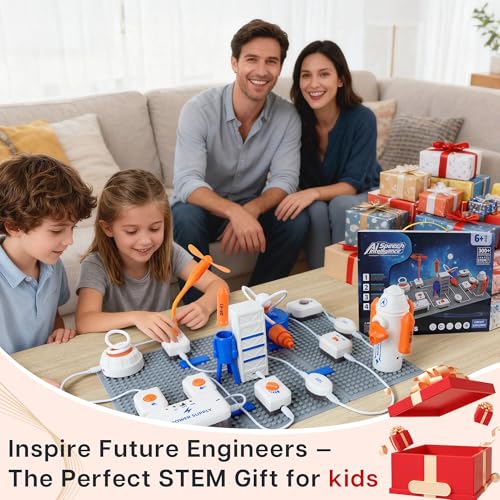 Science Kits for Kids, Space Theme Circuit Exploration Kits with 300+ Projects & Voice Control, STEM Toys Electronics Circuit Board for Kids 8-12, Birthday Gift for Boys (Advanced Edition)