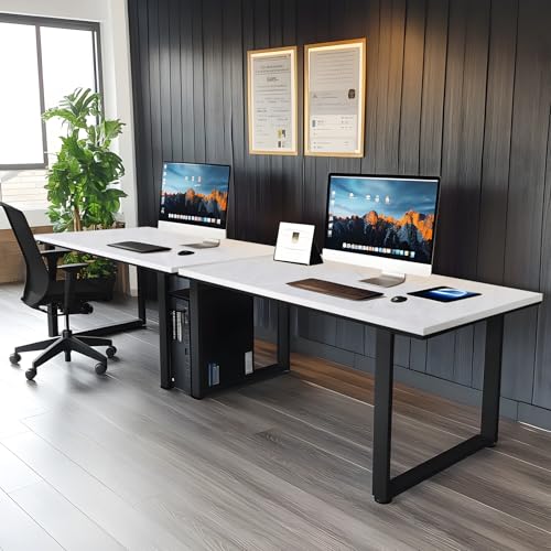 Kaboon Universal Tabletop 55"x27.5", Solid One-Piece Melamine Table Top, Double Desk L-Desk DIY, Home and Office Countertop, White Rock - color: White Rock, size: 55x28