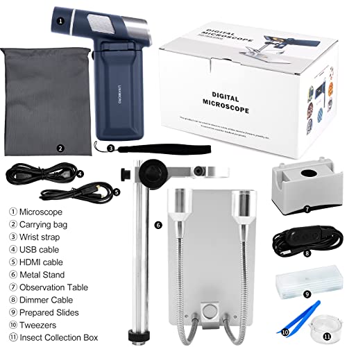 LM203S 4" HDMI Digital Microscope for Adults Soldering Coins