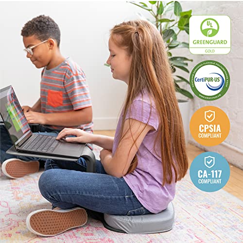 ECR4Kids The Surf Portable Lap Desk with Cushion, Flexible Seating, Black, 10-Piece - color: Black