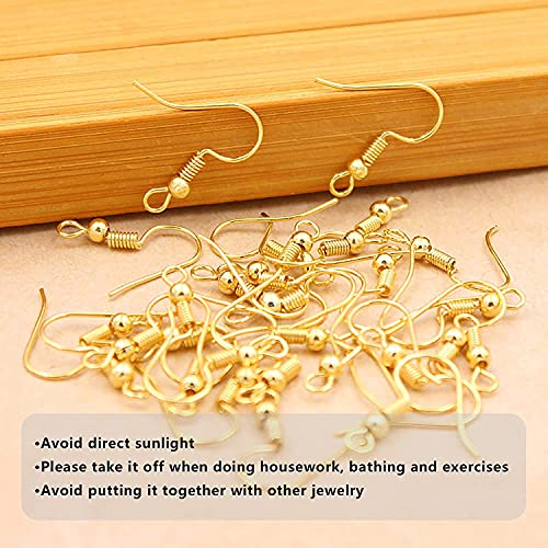 Hypoallergenic Earring Hooks 800 PCS/125 Pairs, Silver Plated Fish Hooks - color: Silver,Gold, size: 800pcs