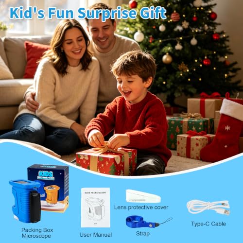 1000X Handheld Microscope for Kids,Mini Pocket Digital Microscope-Blue - color: Blue