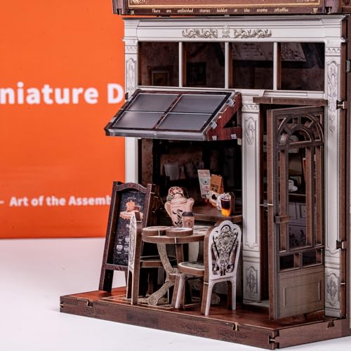 Book Nook Kit, DIY Miniature House Coffee Shop Dollhouse