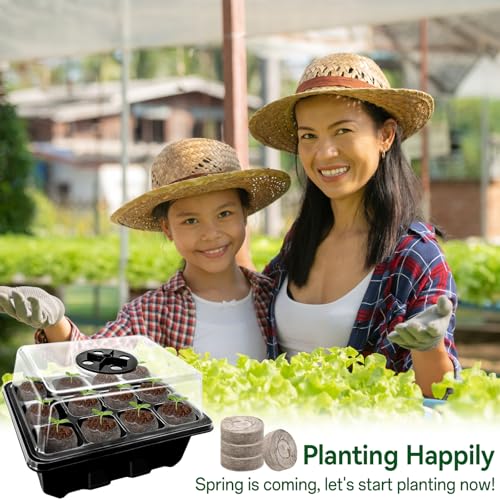 Seed Starter Tray with Peat Pellets, Black Starting Seeds Kit for Plants - size: 8 Set-black
