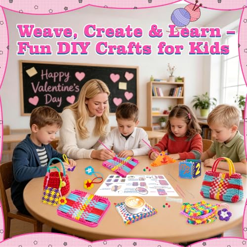 FlashFable Weaving Loom Kit for Kids, 432 Loops in 12 Colors, DIY Craft Set - color: Weaving Loom Kit - Multicolor (12 Colors)