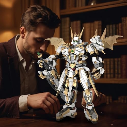 HIGH GODO Hero Mech Building Blocks Set for Adults,Golden Armor Robot Model Building Kit with Classic Swords, Hard Core Chinoiserie Style Collectible Ninja Gifts for Man Teens Ages 14+ (1609 Pieces)