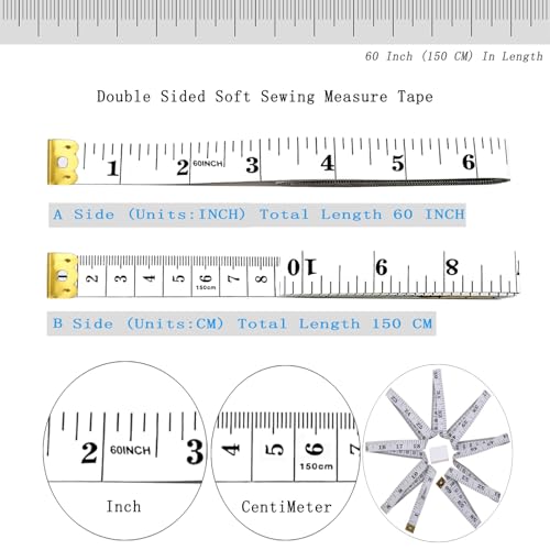 60 Inch Tape Measure Soft Measuring Tape for Body Fabric Sewing - color: Rose Red & White