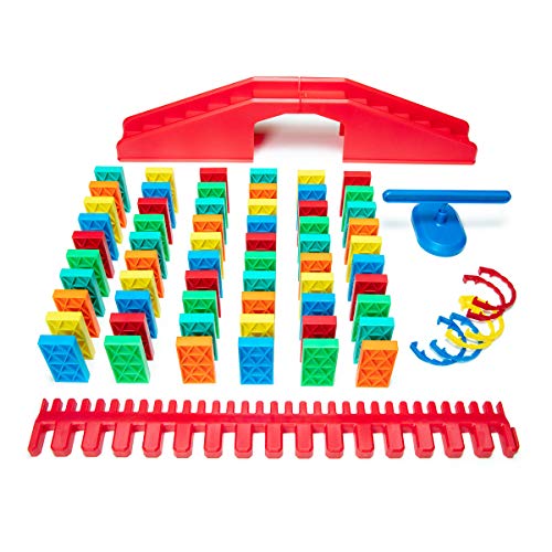 Bulk Dominoes Kinetic Domino Kit | Dominoes Set, STEM STEAM Small Toys, Family Games for Kids, Kids Toys and Games, Building, Toppling, Chain Reaction Sets (68pc) - style: Explorer 68pc