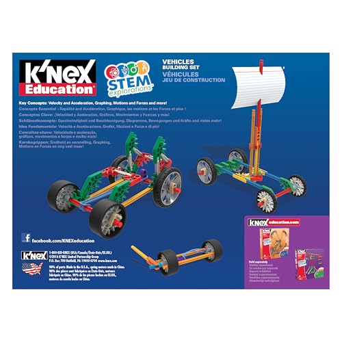 K'NEX Education - STEM Explorations: Vehicles Building Set ‚ Kid Construction Play, Creative Building‚ Ages 8+
