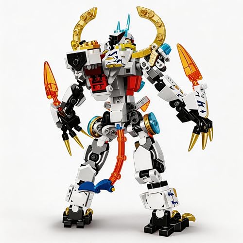 White Tiger Mecha Building Set, 2 in 1 Transformable Tiger Robot Toy for Kids & Teens Ages 8+