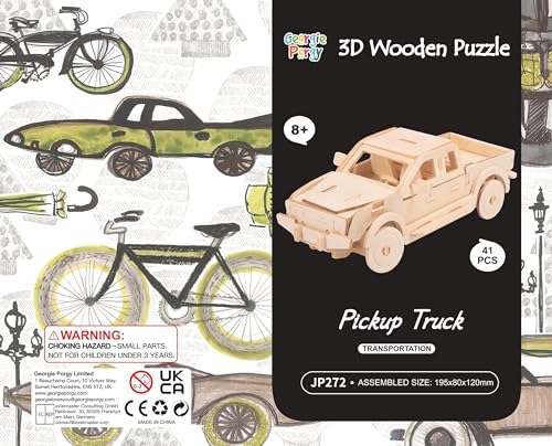 Georgie Porgy 3D Wooden Puzzles, DIY Models Kits for Kids, Dinosaur Animal Airplane Car Woodcraft Construction Toy DIY Projects (Airplanes Off-Road Vehicle Cars Yacht) - color: Airplanes Off-road Vehicle Cars Yacht
