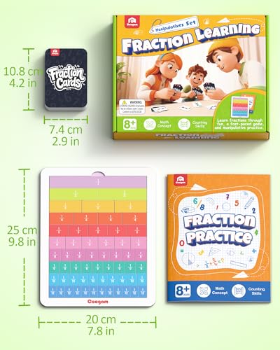 Coogam Magnetic Fraction Tiles, Montessori Math Manipulatives Games