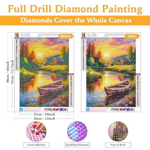 Diamond Art Kits for Adults & Beginners, Sunset Diamond Painting Kit - color: HMDPUS-25906