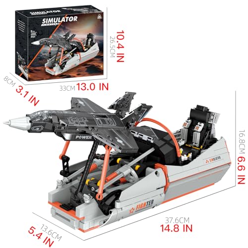 Fighter Jet Building Set, F-35 941PCS Military Aircraft Model Building Kit with Movable Stand, Compatible with Lego Jet, Cockpit Controls and Display Screen, Gift for Teens and Adults