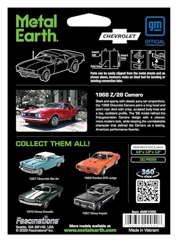 Metal Earth 1968 Chevy Camaro Z/28 3D Metal Model Kit Fascinations