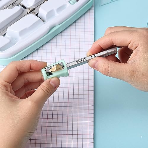 Mr. Pen- Geometry Set, 13 pcs, 3 Metal Compasses, Protractor, 6" Ruler | 45° & 30°/60° Set Squares, Pencils, Lead Refills, Sharpener & Eraser for Math, Drafting & Classroom Use - color: Green