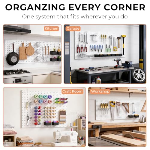INCLY 278PCS Pegboard Accessories Organizer Kit with Peg Borad Hooks & Bins - size: 278 PCS