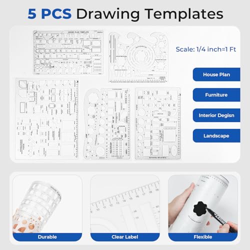 Nicpro 30PCS Professional Drafting Tools & Geometry Set with Case - size: 30 PCS