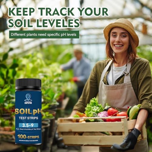 Soil Test Kit for pH 3.5–9 with Tube, 100ct Soil pH Test Strips