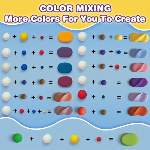 Ixiaoyoo Air Dry Clay, 50 Colors Foam Modeling Clay for School Projects - color: 50 Colors