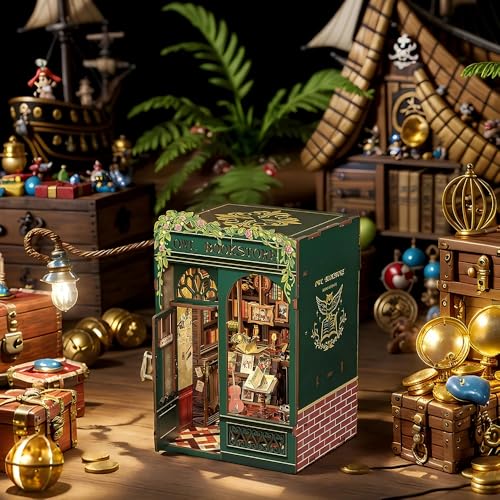 Owl Bookstore Book Nook Kit - 3D Wooden Puzzles with LED - color: Owl Bookstore