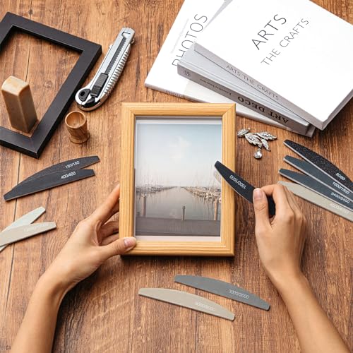 Honoson 70 Pcs Sanding Sticks Polishing Sticks Fine Sanding Twig Coded Abrasive Sand Twig for Plastic Model Assorted Metal and Wood Sand Tool Accessory for Craft(Low Grits Rating,Half Moon) - style: Half Moon