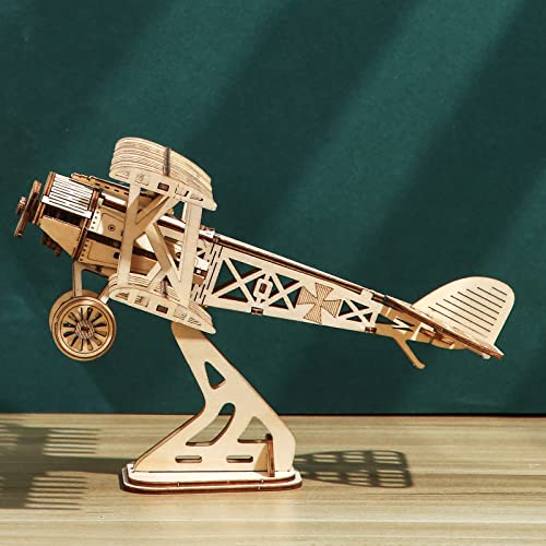 ROEOLNIL 3D Wooden Puzzle Assemble Toy-DIY Model Craft Kit-Home Decoration-Best Educational Birthday Day - color: Aircraft