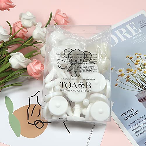 TOAOB 20 Set 25mm Doll Joints for Amigurumis Crochet White Movable Plastic Animals Safety Joints for Crochet Accessories Stuffed Animals Crafts Puppets Limbs and Arm Leg Neck Joints Doll Making - size: 25mm