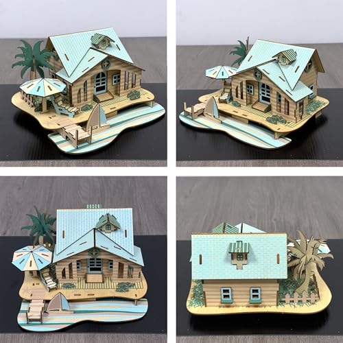 Log Cabin Mini House 3D Wooden Puzzle Model (3-in-1) - color: 3-in-1
