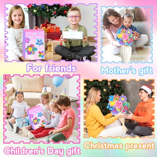 KIFHCMPR Poke in Fun Art Flower Bouquet Craft Kits for Kids,with 10 Flowers & 2 Butterflies,Arts and Crafts,Mess-Free Craft,DIY Art Activity Birthday Gifts Ideas for Girls & Boys Ages 4-10+ - style: Flower Bouquet