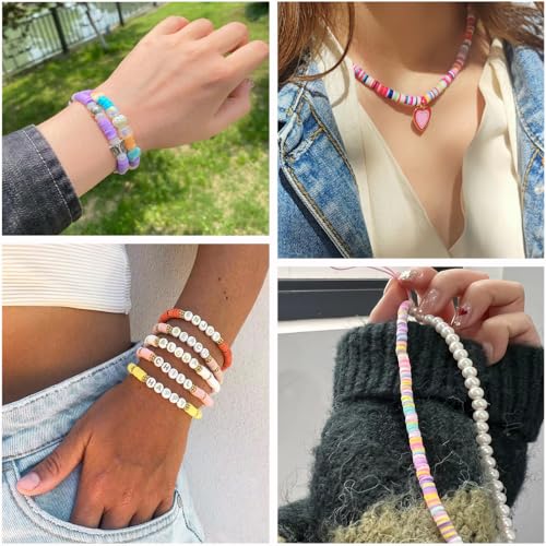 Rose Red Clay Beads for Bracelets Jewelry Making - color: Rose Red Clay Beads