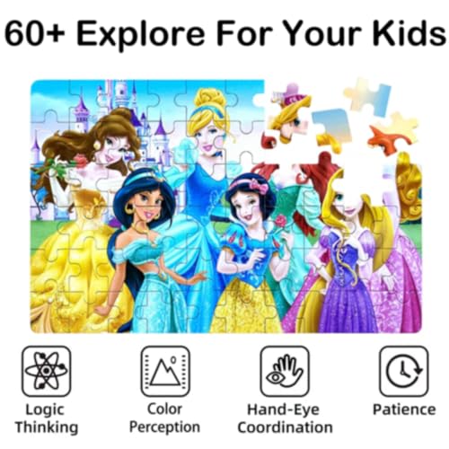 Puzzles for Kids 60 Piece Jigsaw Puzzles for Kids Ages 4-6 Wood Puzzles in a Metal Box Dinosaur Puzzles for Kids Ages 8-10 Great Gifts for Girls and Boys (SI-YGTA-BM2F) (CS-GZ-Z) - color: Cs-gz-z