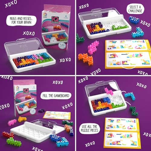 SmartGames IQ XOXO - Pocket Travel Puzzle Brain Teaser Game, Ages 6+ - style: IQ XOXO