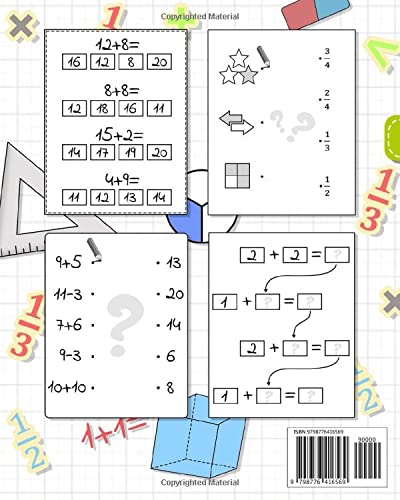 Mathematics My First Workbook: training book for kids 6-8 age | 2nd grade addition, subtraction and fractions worksheets | Support Learning and concentration | Fun Activities