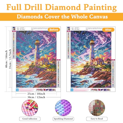 Diamond Art Kits for Adults & Beginners, Lighthouse Diamond Painting Kit - color: HMDPUS-25902