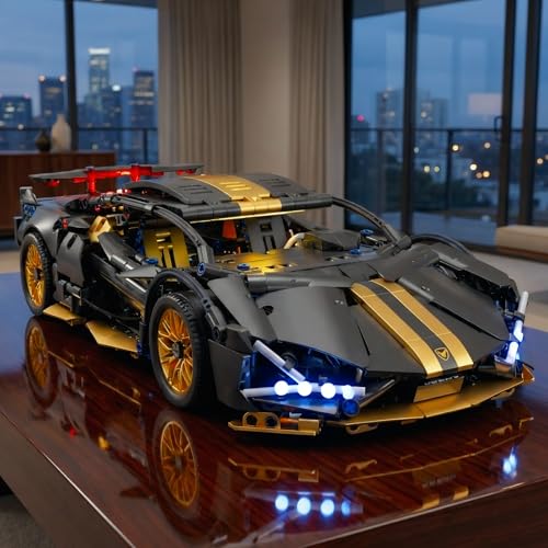 RC Car Building Kit, 1:14 Scale RC Car, 790+ Pieces, Black Gold - color: Black and Gold