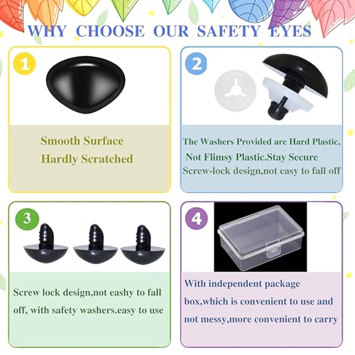 Thalinfayi 20 * 25mm Safety Nose Triangle Black Craft Nose for Crocheting - color: Black, size: 20*25mm