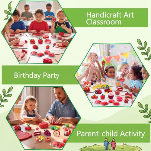 Air Dry Clay Bulk, Modeling Clay for Kids, 100 Pcs, Red - color: Red