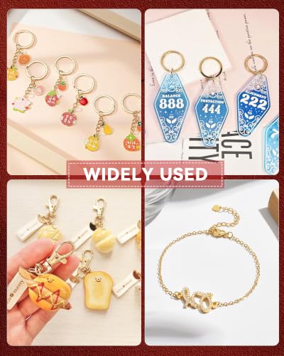 325PCS FIVEIZERO Keychain Making Kit - Gold Keychain Clips with Key Rings - color: gold