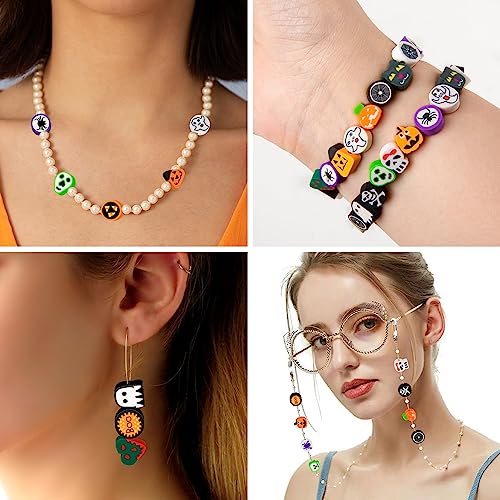 400 Pcs Halloween Polymer Clay Beads, Mixed Heishi Spacer Beads Supplies - color: Halloween-400