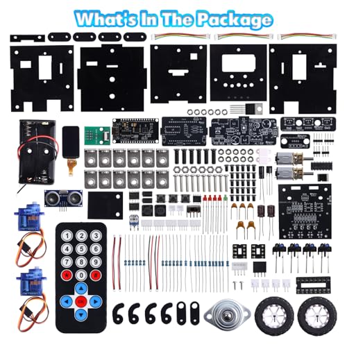 DIY Robot Kit Soldering Project, ICSTATION Robot Car Soldering Practice Kit with Time & Expressions Display STEM Science Kits for Back to School Students Adults Ages 15+ Experiment Education