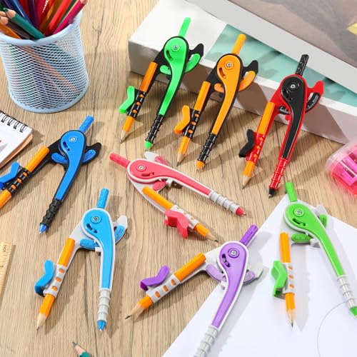 Zonon 24 Pcs Student Math Geometry Compass Bulk 6 Inch Drawing Tool Set