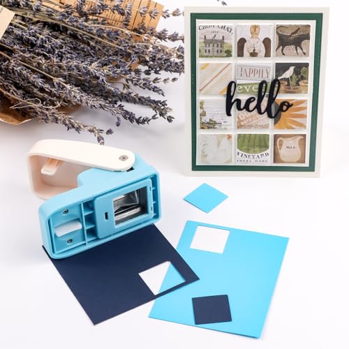Stamp Punch | Stamp Hole Punches | 1.1X0.9 inch Rectangular Scalloped Edge Embossing Hole Paper Puncher | Lever Action Craft Punch for Crafting Scrapbooking and DIY Projects Arts Crafts Supplies - color: 1 Stamp