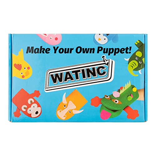 WATINC Hand Puppet Making Kit, Felt Sock Puppet Toys for Kids (Animals)