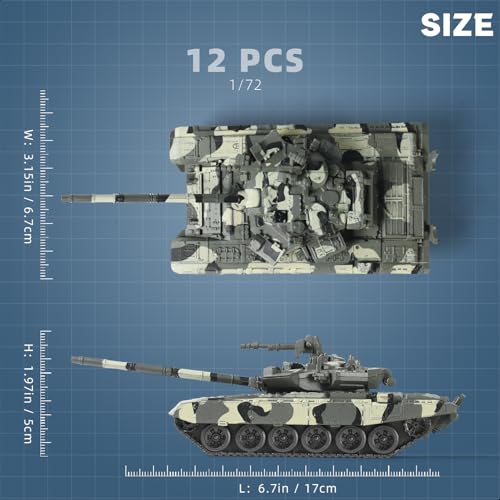 SEBUNAS 1/48 Scale T-90 Military Tank Quick Build Model Toy Kits - color: 4.T-90