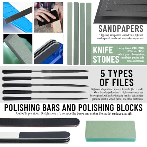 WMYCONGCONG 62 PCS Gundam Model Tools Kit Modeler Basic Tools Hobby Building Tools Kit for Buildings Cars Airplanes Model Assemble Building Repairing and Fixing