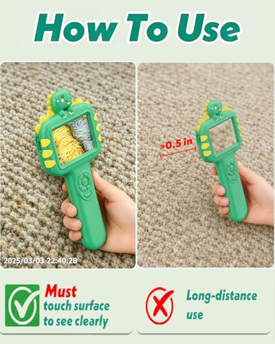 Outdoor Portable Kids Microscope: Handheld Microscope Auto Focus - color: Light Green