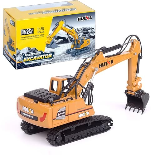 Gemini&Genius Tracked Excavator Construction Vehicle Toy, Small‑Size Digger - color: 1:60 Digger